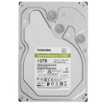 HDD Toshiba SATA3 10Tb S300 AI Surveillance (CMR) 7200  512Mb 1 year warranty (replacement ST10000VE