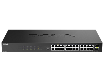 D-Link DGS-1026P/A1A Коммутатор/ Конфигурируемый PoE-коммутатор, 24x1000Base-T PoE, 2x1000Base-X SFP