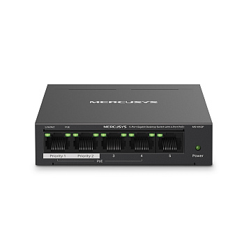 Mercusys MS105GP Коммутатор/ 5-Port Gigabit Desktop Switch with  4-Port PoE+ PORT: 4? Gigabit PoE+ P