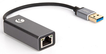 VCOM DU312M Кабель-переходник/ Кабель-переходник USB 3.0 (Am) --> LAN RJ-45 Ethernet 1000 Mbps, Alum