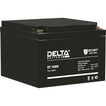 Батарея DELTA серия DT, DT 1226, напряжение 12В, емкость 26Ач (разряд 20 часов),  макс. ток разряда 