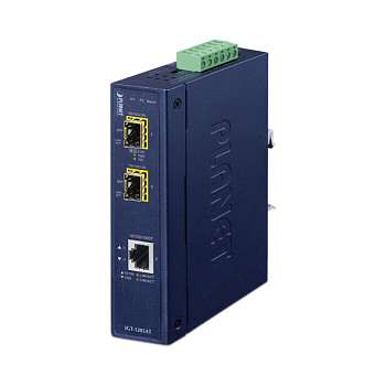 PLANET IGT-1205AT медиа конвертер/ PLANET IP30 Industrial 10/100/1000T to 2-Port 100/1000X SFP Gigab