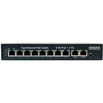 OSNOVO SW-21000(120W) Коммутатор/ OSNOVO PoE коммутатор, 8 x FE с поддержкой PoE (IEEE 802.3af/at), 
