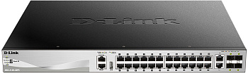 D-Link DGS-3130-30PS/B1A Коммутатор/ DGS-3130-30PS Managed L3 Stackable Switch 24x1000Base-T PoE, 2x