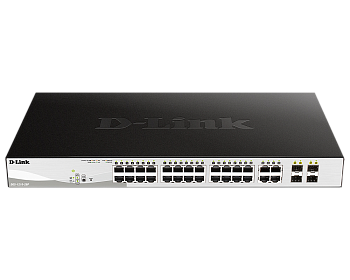 D-Link DGS-1210-28P/FL2A Коммутатор/ Управляемый L2 PoE-коммутатор, 24x1000Base-T PoE, 4xCombo 1000B