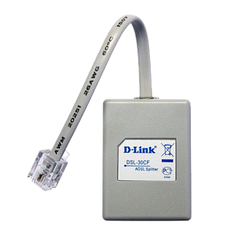 D-Link DSL-30CF/RS Сплиттер ADSL/ ADSL Annex A splitter (1xRJ11 input and 2xRJ-11 output ports ) wit
