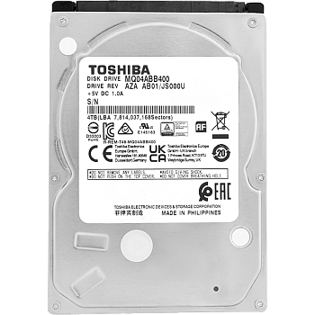 HDD Toshiba SATA 4TB 2.5" 6.0 Gbit/s 15mm 5400 rpm 128Mb 1 year warranty (replacement ST4000LM024, W