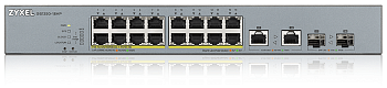 ZYXEL GS1350-18HP-EU0101F Коммутатор/ ZYXEL GS1350-18HP L2 PoE + switch for IP cameras, 16xGE PoE +,