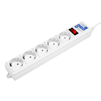 Фильтр-удлинитель Power Cube B 3.0 м 5 розеток (белый) 10А/2,2кВт/ Surge protector Power Cube B 3.0 