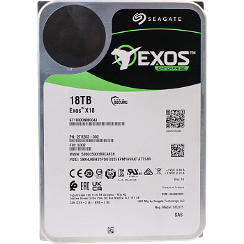 Жесткий диск/ HDD Seagate SAS 18Tb Exos X18 12Gb/s 7200 256Mb (clean pulled) 1 year warranty (replac