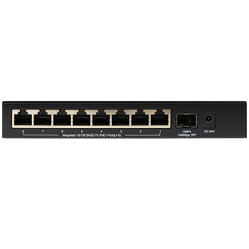 Origo OS1209P/A1A Коммутатор/ Unmanaged Switch 8x100Base-TX PoE, 1x1000Base-X SFP, PoE Budget 80W, m
