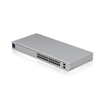Ubiquiti USW-24-POE Коммутатор/ 24-port, Layer 2 PoE switch with a fanless cooling system.95W total 