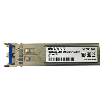 Origo OFM314GT/A1A Трансивер/ SFP-трансивер, 1000Base-LHX (Duplex LC), 1550 нм, для одномодового каб