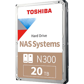 HDD Toshiba N300 NAS SATA3 3.5" 20TB 7200 1024Mb 6Gb/s 1 year warranty (replacement WD202KFGX, WD201