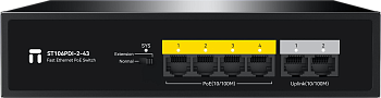 Netis ST106PDI-2-43 Коммутатор/ Неуправляемый PoE коммутатор Fast Ethernet netis ST106PDI-2-43 , 4 п