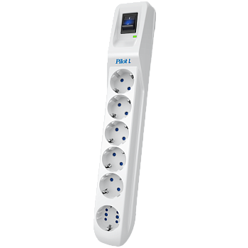 Сетевой фильтр Pilot L GP 6 розеток (5 евро + 1GP) 7 м/ Surge protector Pilot L GP 6 outlets (5 EUR 