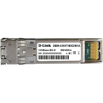 D-Link 436XT-BXD/40KM/B1A Трансивер/ 436XT-BXD/40KM WDM SFP+ Transceiver, 10GBase-ER, Simplex LC, TX