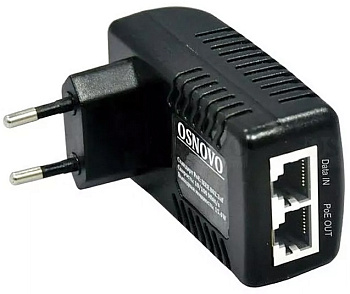 OSNOVO Midspan-1/151G Инжектор/ OSNOVO PoE-инжектор Gigabit Ethernet на 1 порт, мощность PoE - до 15