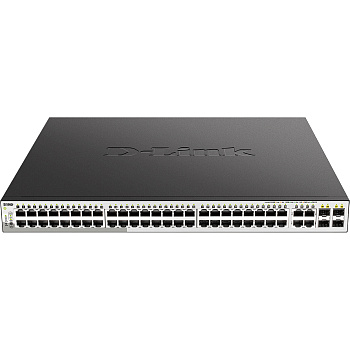 D-Link DGS-1210-52MP/F4A Коммутатор/ DGS-1210-52MP/F Smart L2 Switch 48х1000Base-T PoE, 4хCombo 1000