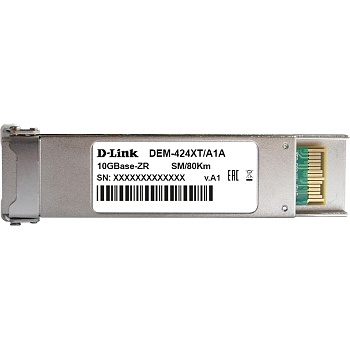 D-Link 424XT/A1A Трансивер/ DEM-424XT XFP Transceiver, 10GBase-ZR, Duplex LC, 1550nm, Single-mode, 8