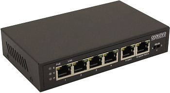 OSNOVO SW-20600/D Удлинитель/ OSNOVO Коммутатор/ удлинитель FE на 6 портов с питанием по PoE,  4 *10