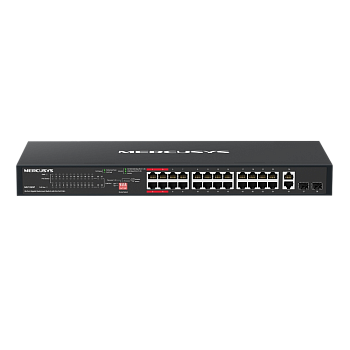 Mercusys MS128GP Коммутатор/ 28-Port Gigabit Rackmount Switch with 24-Port PoE+, 24? Gigabit PoE+ po