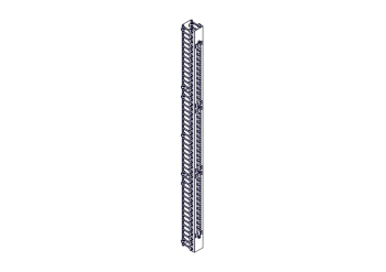 Systeme Electric vertical cable manager, Excelente series, plastic fingers, with cover, for 48U cabi