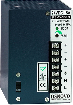 OSNOVO PS-24360/I Блок питания/ OSNOVO Промышленный блок питания. DC24V, 15A (360W). Диапазон входны