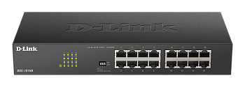 D-Link DGS-1016D/J1A Коммутатор/ Неуправляемый коммутатор, 16x1000Base-T, DIP-переключатель, защита 