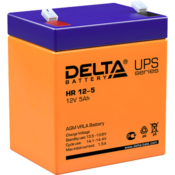 Батарея DELTA серия HR, HR 12-5, напряжение 12В, емкость 5Ач (разряд 20 часов),  макс. ток разряда (