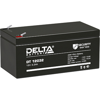 Батарея DELTA серия DT, DT 12032, напряжение 12В, емкость 3.3Ач (разряд 20 часов),  макс. ток разряд