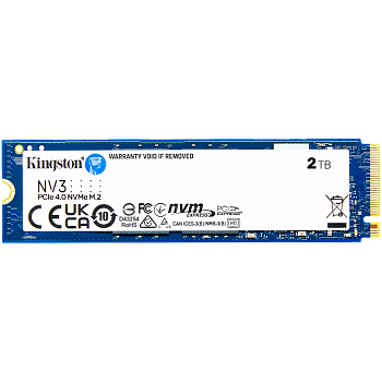 Kingston SSD NV3, 2000GB, M.2(22x80mm), NVMe, PCIe 4.0 x4, 3D TLC, R/W 6000/5000MB/s, TBW 640, DWPD 