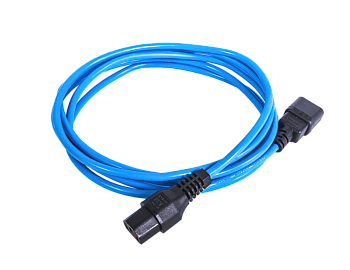 Шнур питания с фиксатором IEC 60320 C13/IEC 60320 C14, 10 А / 250 В (3 х 1,0), длина 3 м, синий