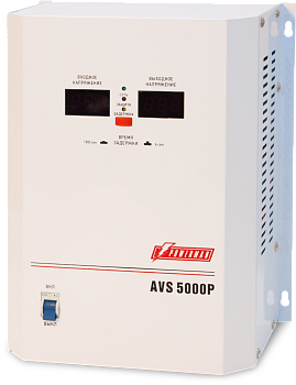 Стабилизатор POWERMAN AVS 5000P, ступенчатый регулятор, цифровые индикаторы уровней напряжения, 5000