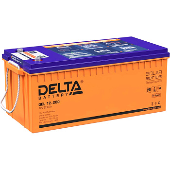 Батарея DELTA серия GEL, GEL 12-200, напряжение 12В, емкость 200Ач (разряд 10 часов),  макс. ток раз