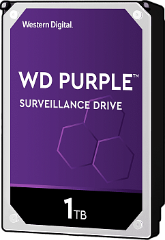 Жесткий диск/ HDD WD SATA3 1Tb Purple Video IntelliPower 64Mb (clean pulled) 1 year warranty (replac