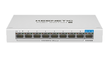 Keenetic PoE+ Switch 9 (KN-4710) PoE+ коммутатор/ 9-портовый гигабитный коммутатор с 8 портами PoE+ 