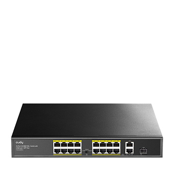 Cudy FS1018PS1 Коммутатор/ 16-Port 10/100M PSE RJ-45 +2 Gigabit RJ- 45 +1SFP Port with 16 POE Ports 