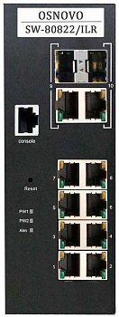OSNOVO SW-80822/ILR Коммутатор/ OSNOVO Промышленный гигабитный L2+ коммутатор PoE на 10 портов, 8 *1