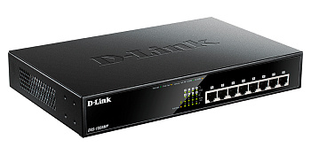 D-Link DGS-1008MP/B1A Коммутатор/ DGS-1008MP/B Unmanaged Switch 8x1000Base-T PoE, PoE Budget 125W, m