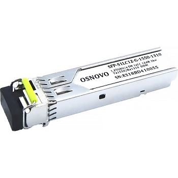 OSNOVO SFP-S1LC12-G-1550-1310 Модуль/ OSNOVO SFP Модуль LC, 1,25 Гбит/c, до 3км, Tx:1550/Rx:1310, DD
