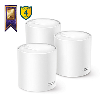 TP-Link Deco X50(3-pack) Маршрутизатор/ AX3000 Whole Home Mesh Wi-Fi 6 System, 3 units, 2× Internal 