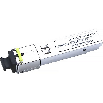 OSNOVO SFP-S1SC12-G-1550-1310 Модуль/ OSNOVO SFP Модуль SC, 1,25 Гбит/c, до 3км, Tx:1550/Rx:1310, DD
