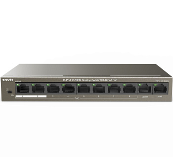Tenda TEF1110P-8-63W Коммутатор/ Tenda TEF1110P-8-63W 10-Port 10/100M Desktop Switch with 8-Port PoE