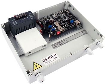 OSNOVO OMC-1000-11HX/W Медиаконвертер/ OSNOVO Уличный медиаконвертер GE с PoE, 1 *10/100/1000Base-T 