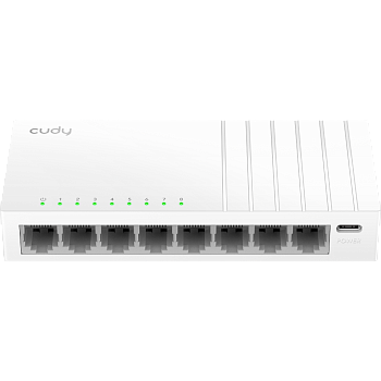 Cudy GS108U Коммутатор/ 8-Port Gigabit Desktop Switch, 8 10/100/1000M RJ45 Ports, Loop Detection, De