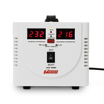 Стабилизатор POWERMAN AVS 1000D, ступенчатый регулятор, цифровые индикаторы уровней напряжения, 1000