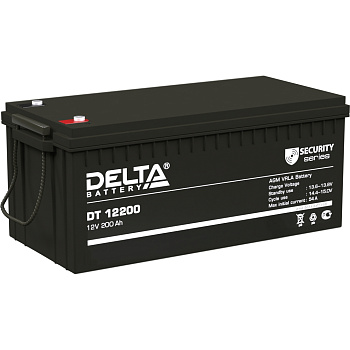 Батарея DELTA серия DT, DT 12200, напряжение 12В, емкость 200Ач (разряд 20 часов),  макс. ток разряд