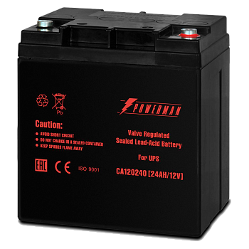 Батарея POWERMAN Battery CA12240, напряжение 12В, емкость 24Ач, макс. ток разряда 360А, макс. ток за