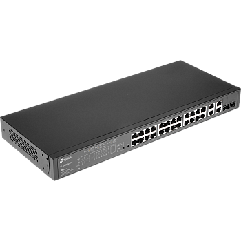 TP-Link SL2428P Коммутатор/ 24-Port L2 Switch 10/100Mbps + 4-port Gigabit with 24-port PoE+, PoE bud